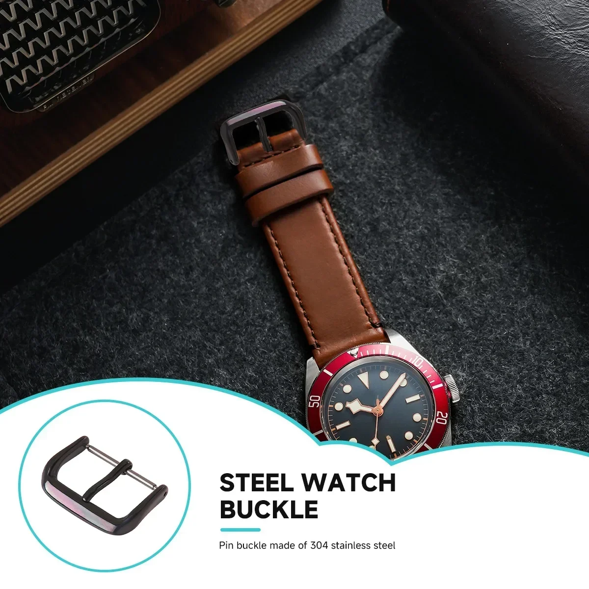 Stainless Steel Watch Pin Buckle 8/10/12/14/16/18/20/22/24mm Replace Metal Silver Black Watchbands Strap Clasp Watch Accessories