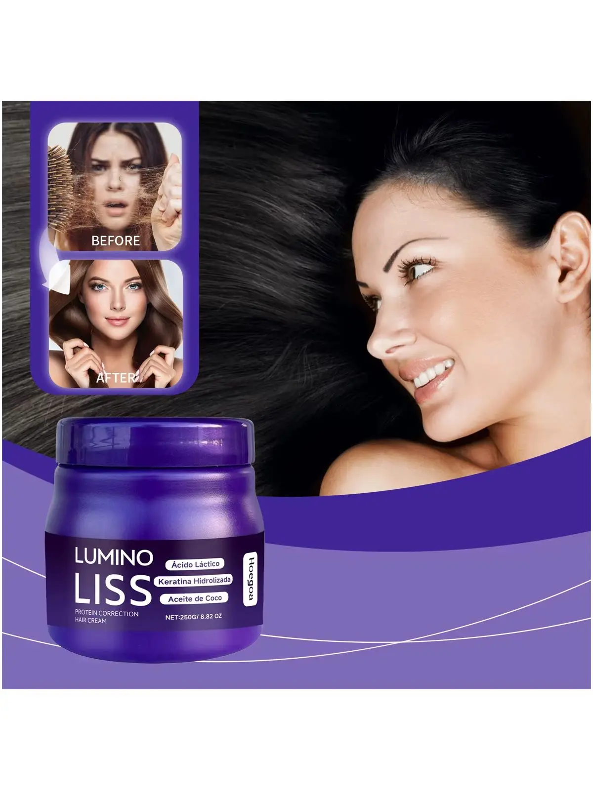 250g Keratine Rechttrekken Haarmasker Herstellen Haar Verzachten Glans Stijltang Diepe Reparatie Conditioner Voor Droog Beschadigd Kroeshaar
