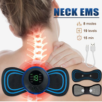 Portable Neck Massager EMS Muscle Stimulator Electric Cervical Massage Patch Low Frequency Pulse Massage Pads Pain Relief Tool