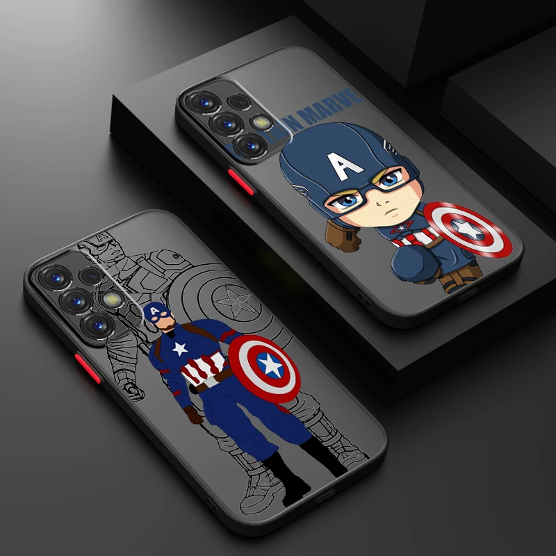 Captain Hero Surprise Frosted Translucent For Samsung Note 20 A35 A03 A54 A31 A22 A34 A14 A24 A04 A55 5G Soft Phone Case