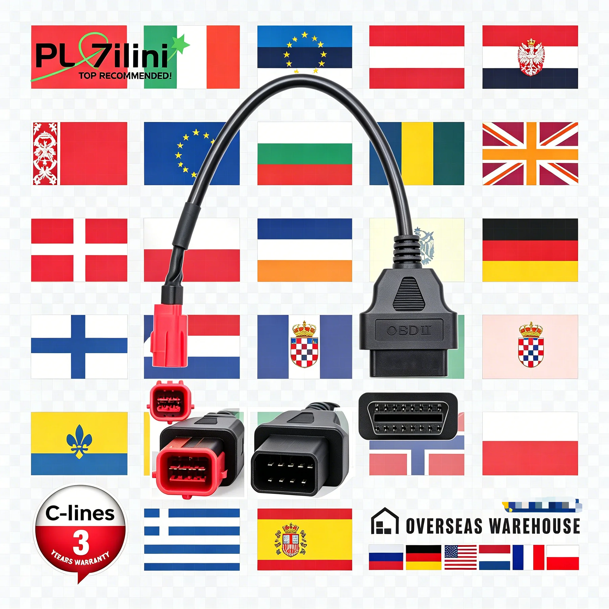 

2026 7lilini egygold Oscams Polska Slovakia Italy Cable Clines colorful Europe Poland Germany 4k Cable Oscam Harness Connector