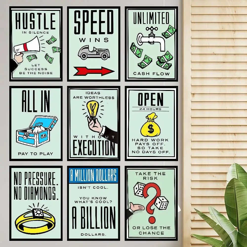 Geld motivierendes Zitat, gute Qualität, Drucke und Poster, Vintage-Zimmer, Zuhause, Bar, Café, Dekor, ästhetische Kunst, Wandgemälde
