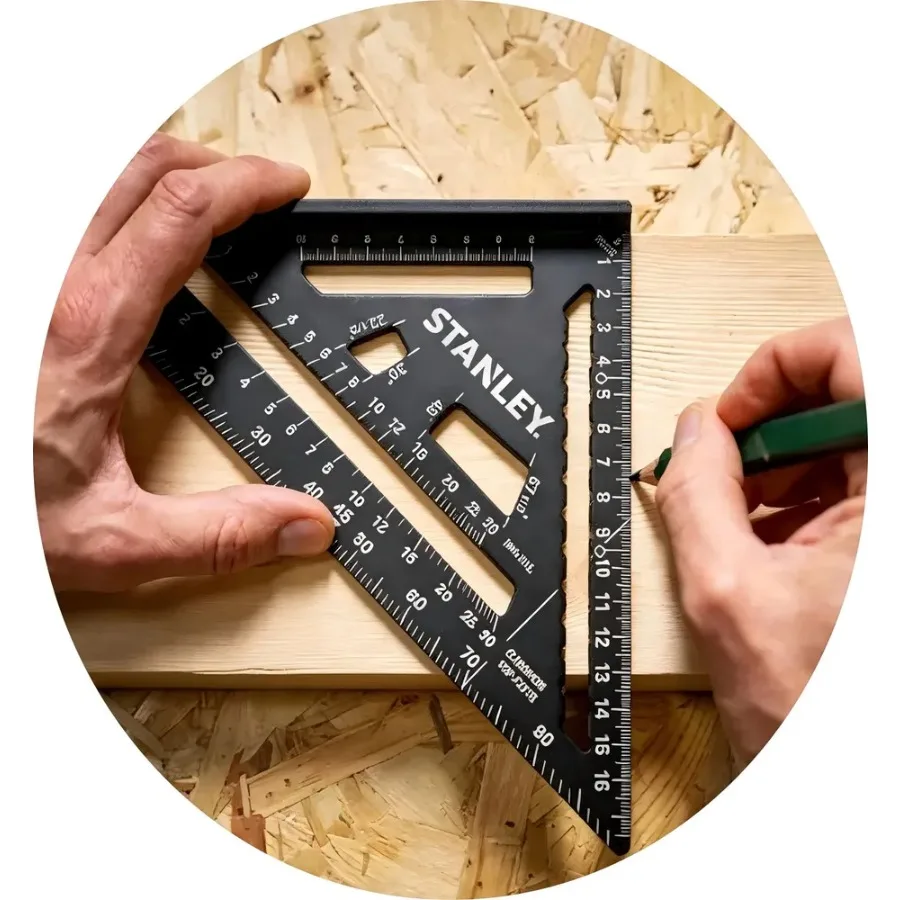 STANLEY STHT46101-0 FATMAX 180mm Aluminium Quick Square Professional Rafter Layout Tool for Carpentry Marking and Saw Guide view 6