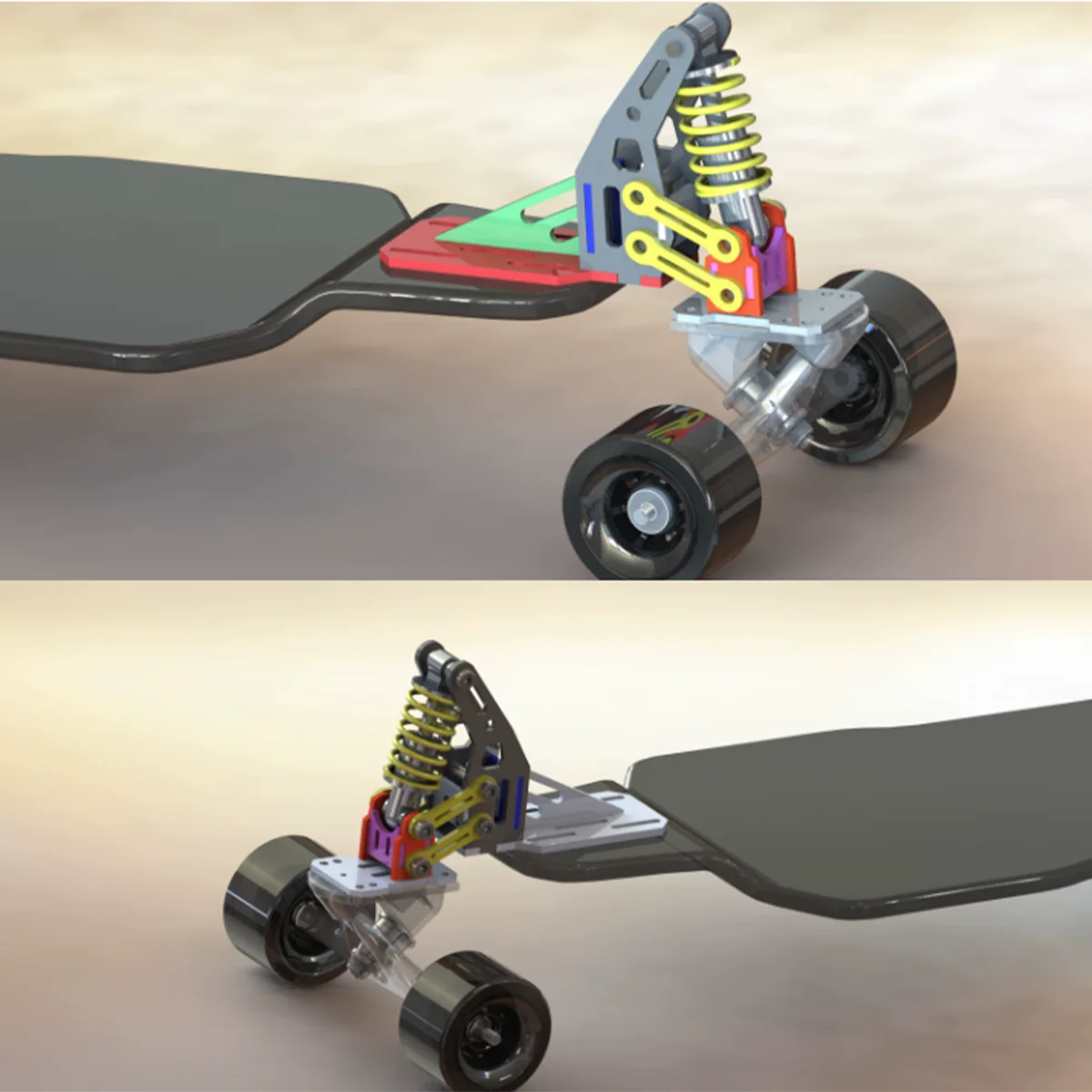 4-Wheel Electric Skateboard Damping Truck Spring Shock Absorber Mount Suspension Bracket for Longboard