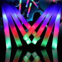 1-50PCS Fluorescent Glow Sticks Bulk Vivid RGB Glow Foam Pole Cheer Tube Ideal for New Year's Eve Carnival Event Party Supplies