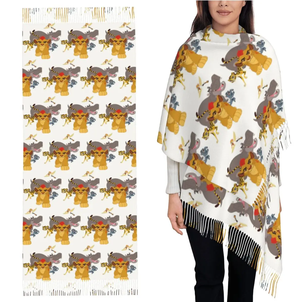 

Lion Guard Scarf Tassel Scarves for Women Soft Warm Shawls and Wraps Long Fall Winter Shawl Wrap