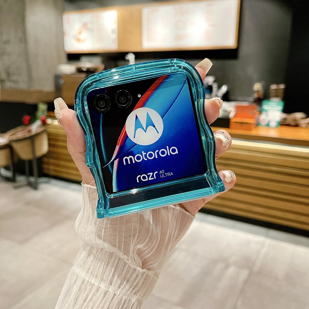 Funda suave plegable ondulada para Motorola Razr 40 Ultra a prueba de golpes carcasa protectora completa antideslizante Color sólido funda de silicona Razr 40Ultra