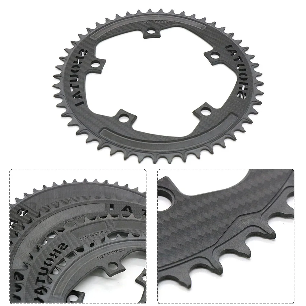 

Carbon Fiber Chainring Bicycle Ultralight Chainring For-Brompton 50T 52T 54T 56T BCD130mm Dental Plate High Quality Bike Parts