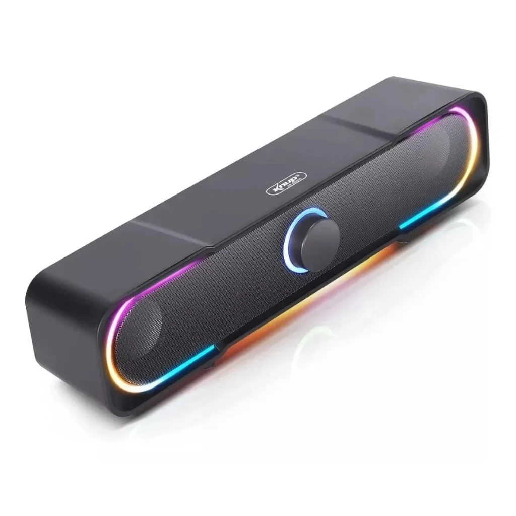 Caixa De Som Para Pc Notebook Tipo Soundbar Rgb Gamer P2 Usb