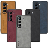 For infinix Hot 50 Pro Plus Frosted PU Leather Cover Case,Matting Anti-Shock Hard Plastic Skin Case For infinix Hot 50i