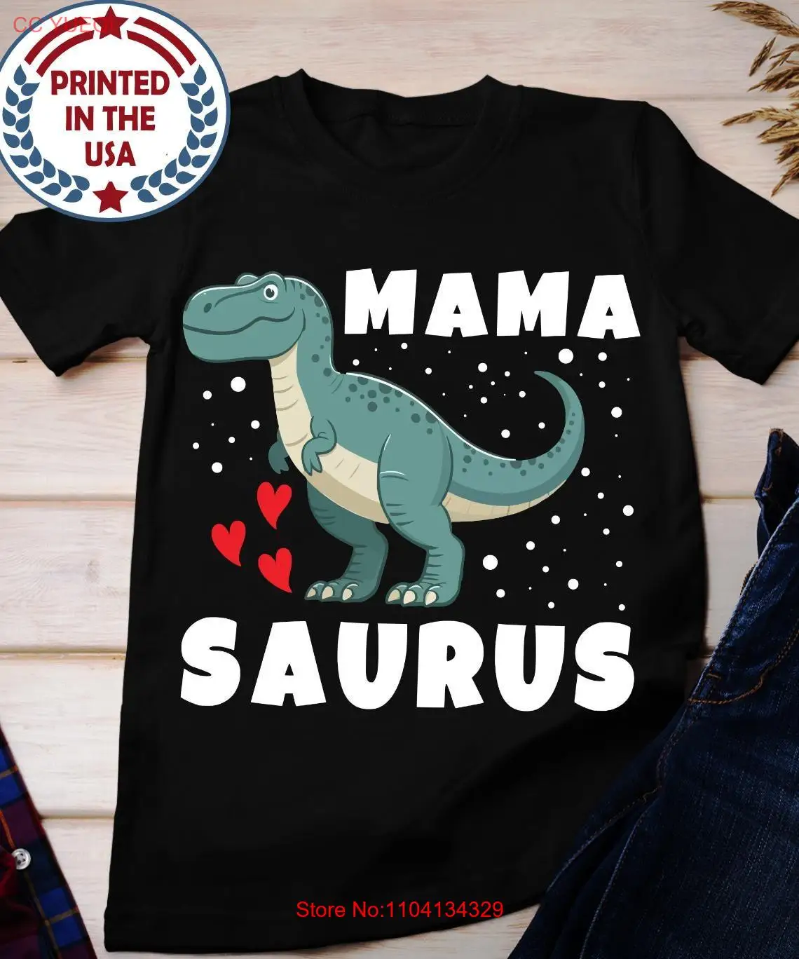 

Футболка «Мама Сайрус» «Я люблю свою маму» на День матери, Рождество, динозавр с длинными или короткими рукавами