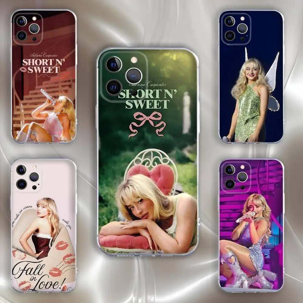 

Singer S-Sabrina C-Carpenter Phone Case For iPhone 16,15,14,13,12,11 Pro,Max,Plus,X,XS,XR,SE,Mini Transparent Silicone Soft