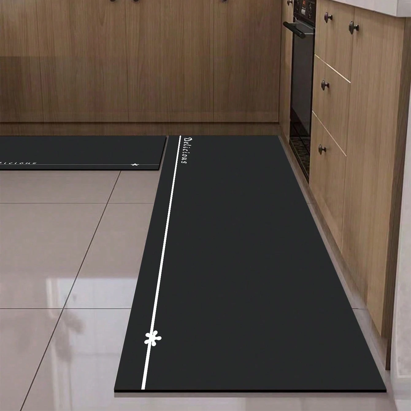 Kitchen Vinyl Rug Pvc Waterproof Floor Mat Anti Fatigue Carpet Black Long Rugs Oil-proof Non-slip Foot Mats Home Decoration 주방매트