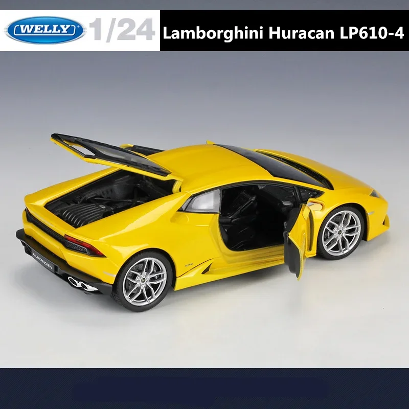 WELLY 1:24 Lamborghini Huracan LP610-4 Alloy Racing Car Model Diecast Metal Sports Car Model Simulation Collection Kids Toy Gift