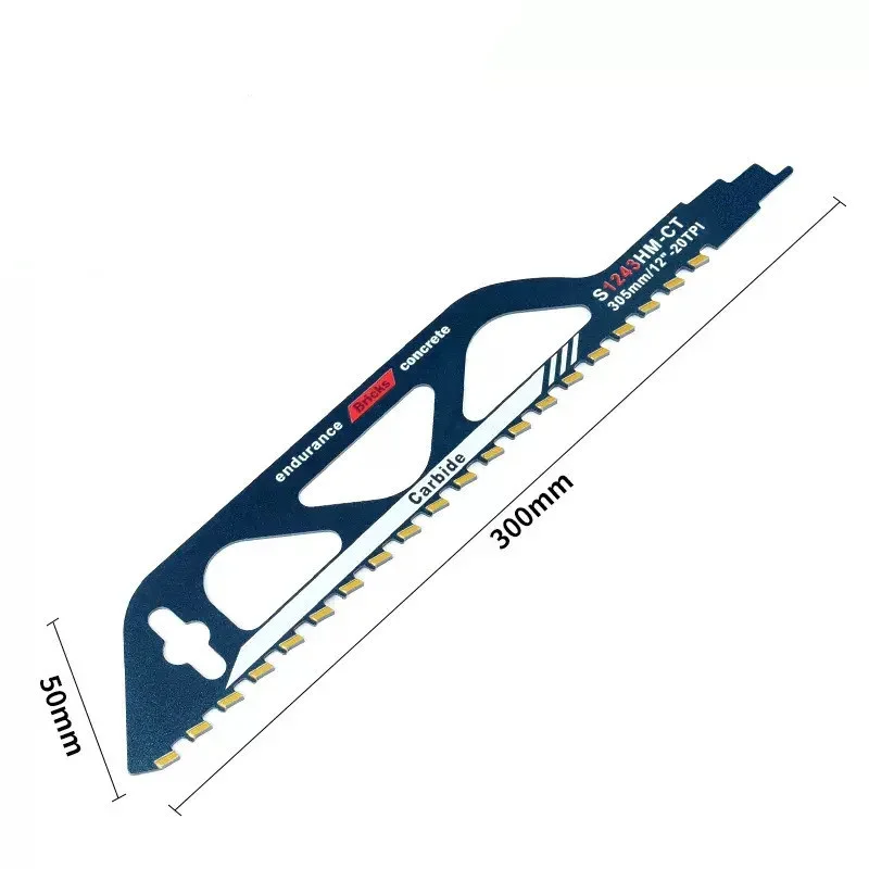 Lama per sega alternativa per muratura da demolizione da 1 pezzo da 12 pollici - Lama in lega dura per tagliare mattoni, legno, metallo, tubo in PVC, cemento poroso