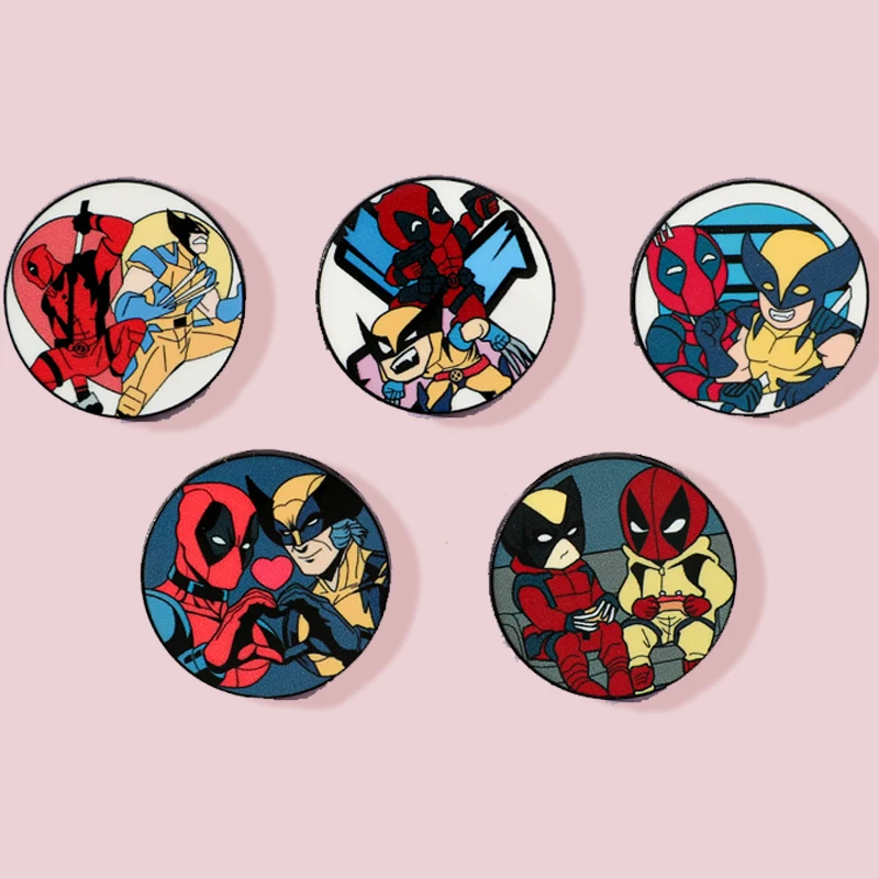 Cartoon Deadpool&Wolverine Sword Bag Shirt Brooch Pins Metal Broches for Women Badge Pins Anime Brosche Accessories