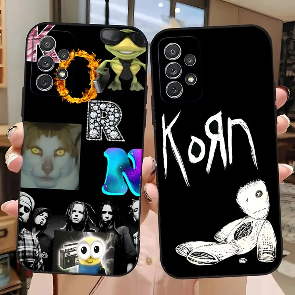 K-Korn Rock Band Phone Case For Samsung Galaxy A13,A21s,A22,A31,A32,A52,A53,A71,A80,A91 Soft Black Phone Cover