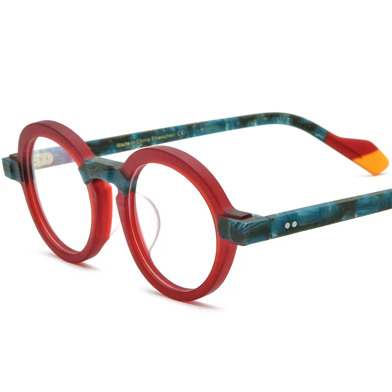 

New Matte Acetate Round Multicolor Eyeglasses Frames Men and Ladies Designer Japanese Style Handmade Perosnalized Eyewear