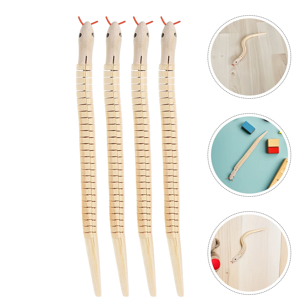 

12pcs Wooden Snake 30cm Natural Realistic Lifelike Kids Safe April Fools Day Prank Scare Bird Props Simulation Snake