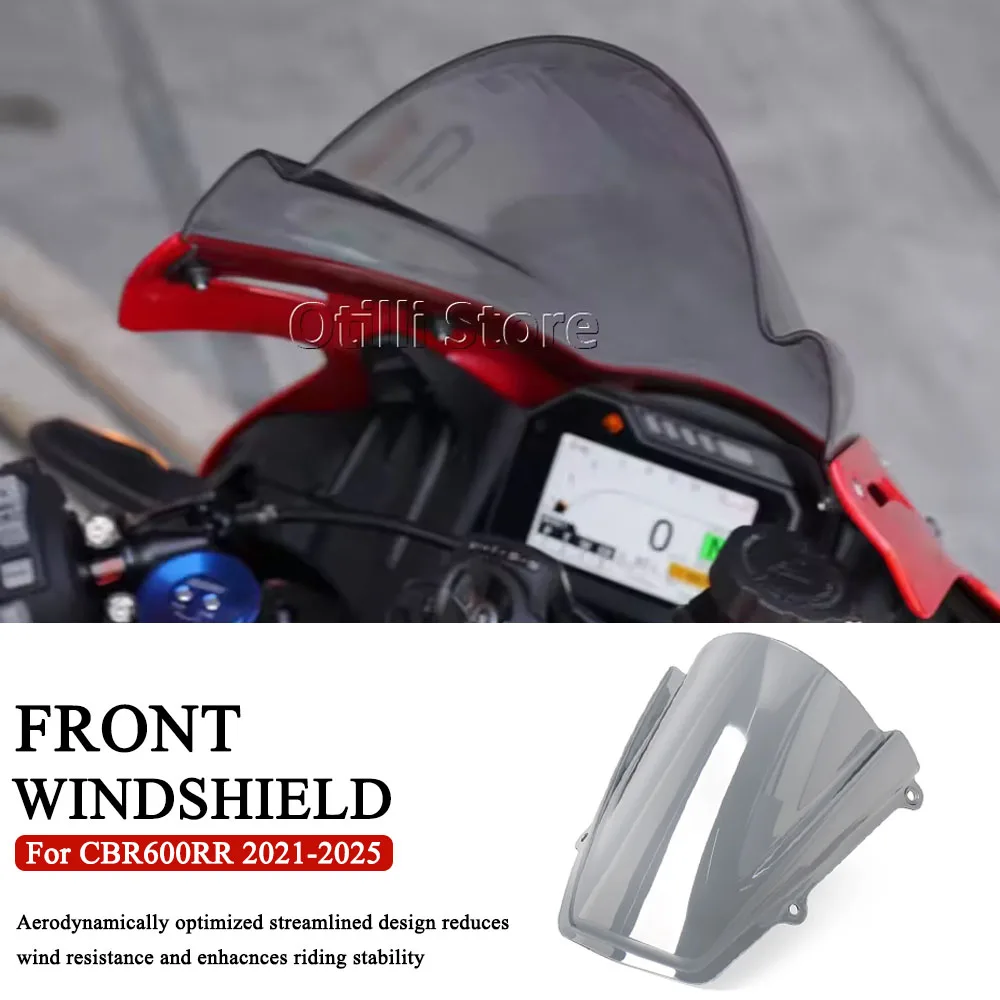 

Motorcycle Front Windshield For Honda CBR600RR CBR 600 RR 2021 - 2025 New Wind Deflectors Accessories Front Spoiler WindScreen