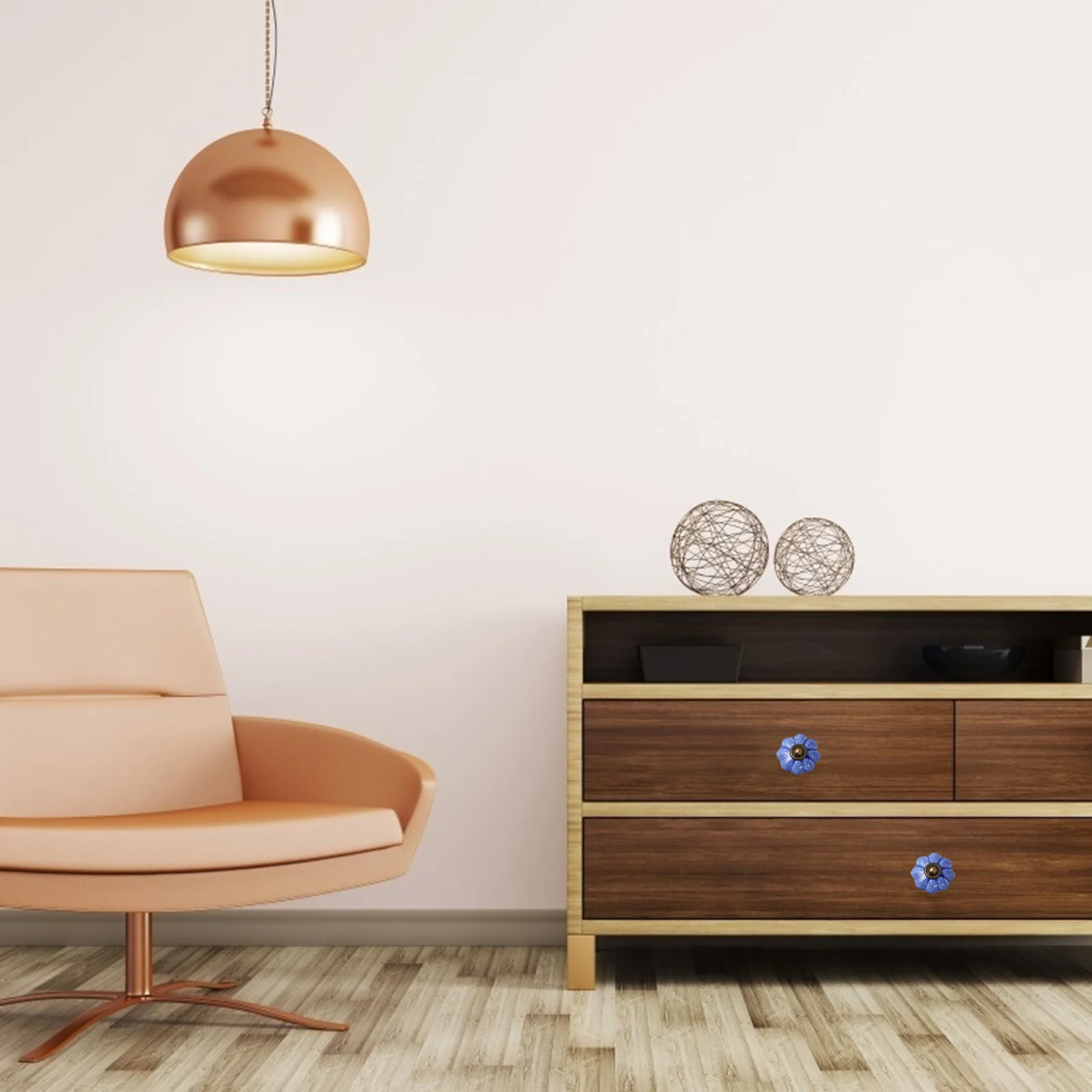 

2Pcs Ceramic Knob Drawer Handles for Cabinet Door - Smooth Zinc Alloy Base Colored Ethnic Style Cupboard Pull Home Furniture