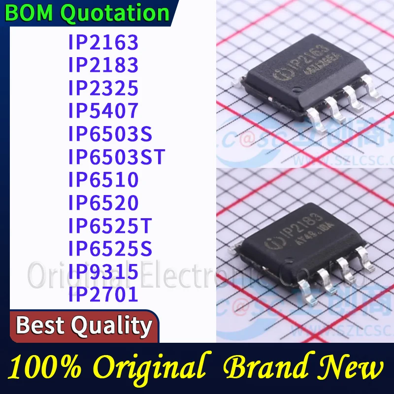 

5 шт. IP2163 IP2183 IP2325 IP5407 IP6503S/IP6503ST IP6510 IP6520 IP6525T IP6525S IP9315 IP2701 В наличии Оригинальные высококачественные товары