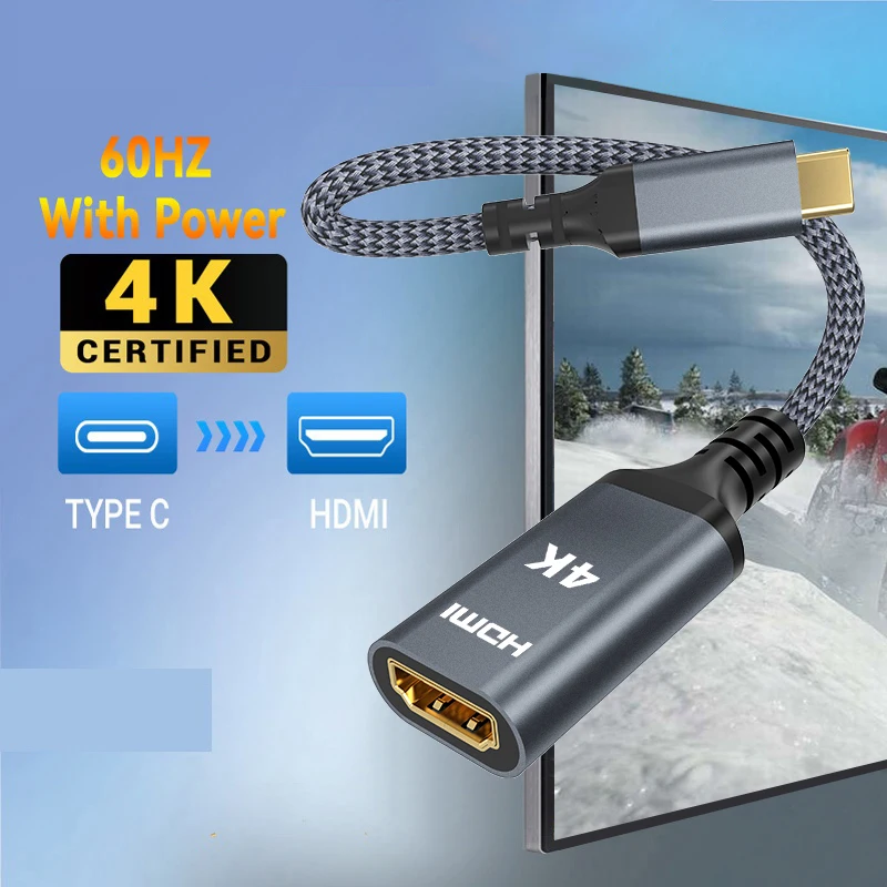 USB C to HDMI-Compatible Cable 8K 4K Type C to HDMI 2.1 Thunderbolt 3 4 to 8K60Hz 4K120Hz for iphone 15 MacBook Huawei Mate30