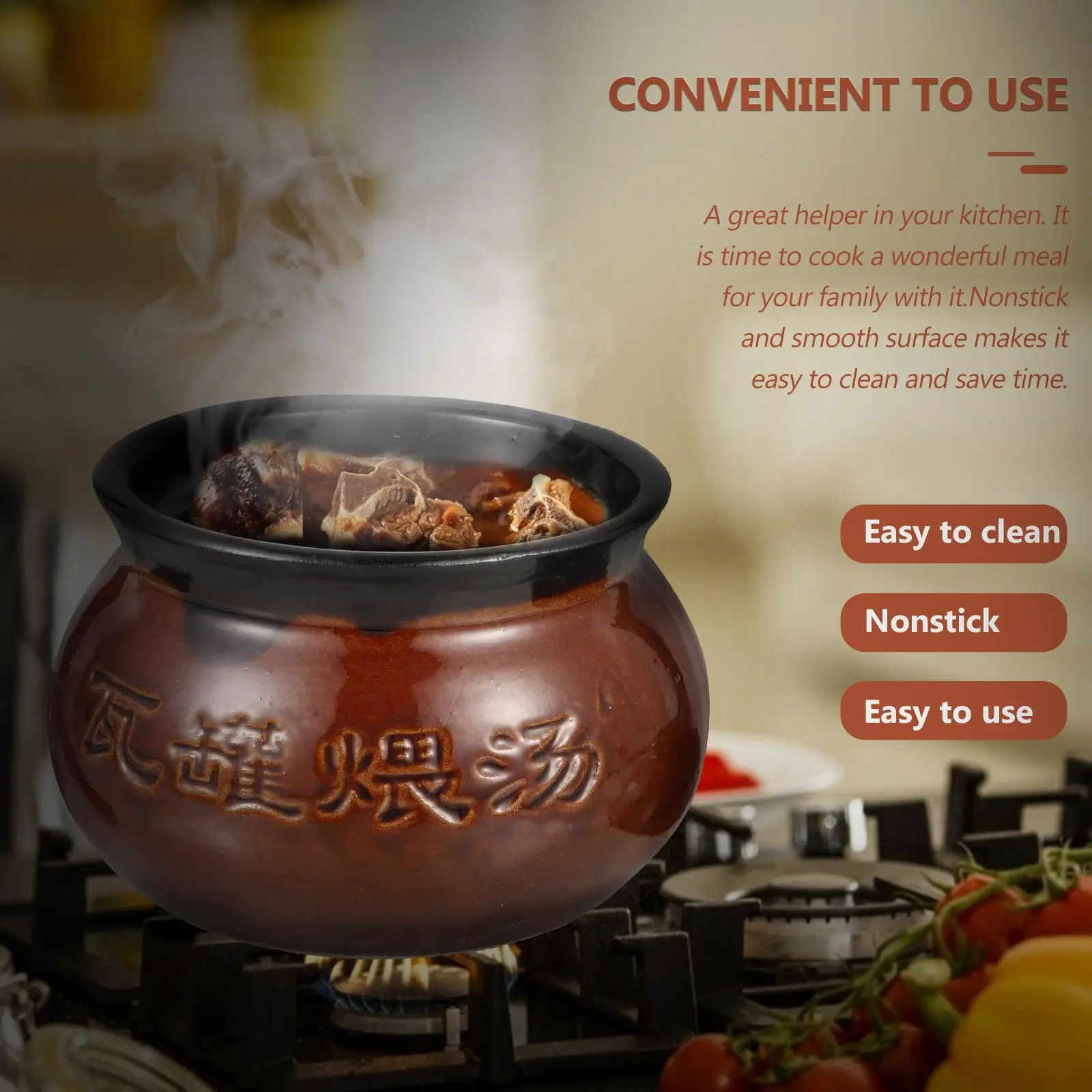 250/800ml Casserole Soup Clay Stew Pots Rice Noodle Porridge Milk Cooking Pot Pottery Pot Kitchen Gadgets