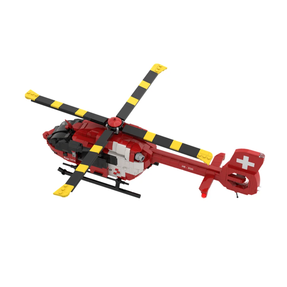 

MOC-89723 Airbus Helicopters Eurocopter HI45 - Swiss regal4l4 Paintjob Building Block Model Spliced Toy Puzzle Kids Gift