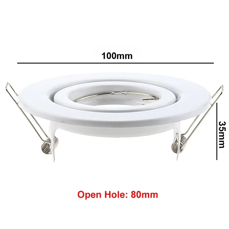 흰색 원형 고정형 다운라이트 피팅 GU10 MR11 직경100mm 컷아웃홀 80mm 철제 금속 조명기구 프레임