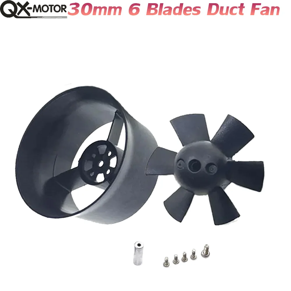 QX-MOTOR 30 mm EDF 6 aspas ventilador con conductos sin motor para avión RC