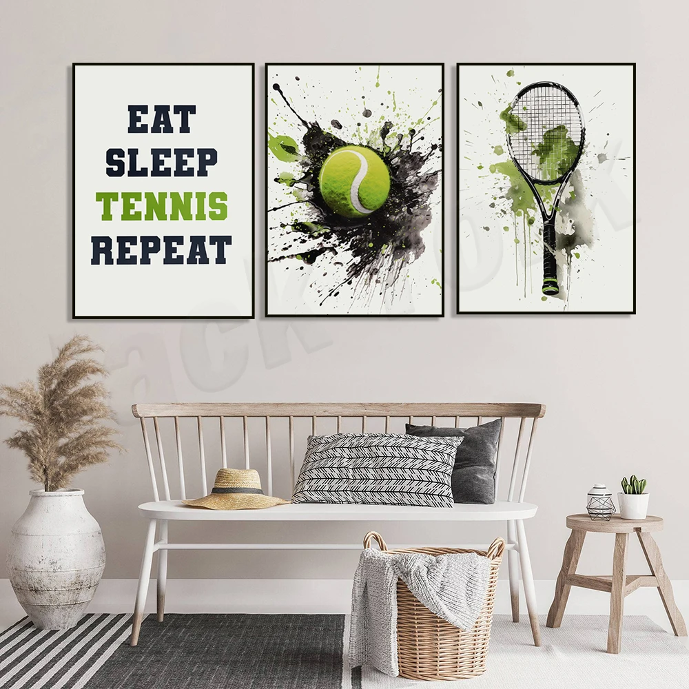 لوحات فنية جدارية للتنس، مطبوعات تنس، للأولاد، ديكور غرفة نوم الأطفال، ملصقات تنس، هدايا لمحبي الرياضة #2
