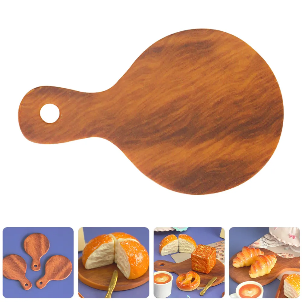 

10Pcs Realistic Wood Grain Cutting Board Mini for DIY Mini House Kitchen Set Micro Scene Display Decoration Tiny Wooden Craft