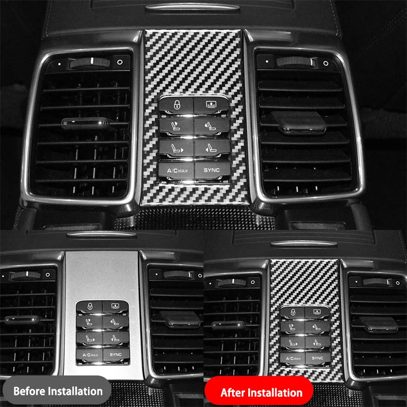 Panel de ajuste del asiento trasero de fibra de carbono Premium para Porsche Panamera, pegatina decorativa, accesorios de modificación Interior