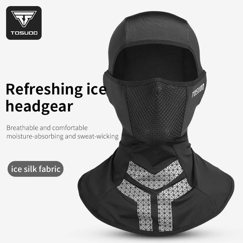 

TOSUOD Breathable Motorcycle Head Cover Summer Ice Silk Sweat Releasing Sun Protection Cycling Head Cover Helmet Liner