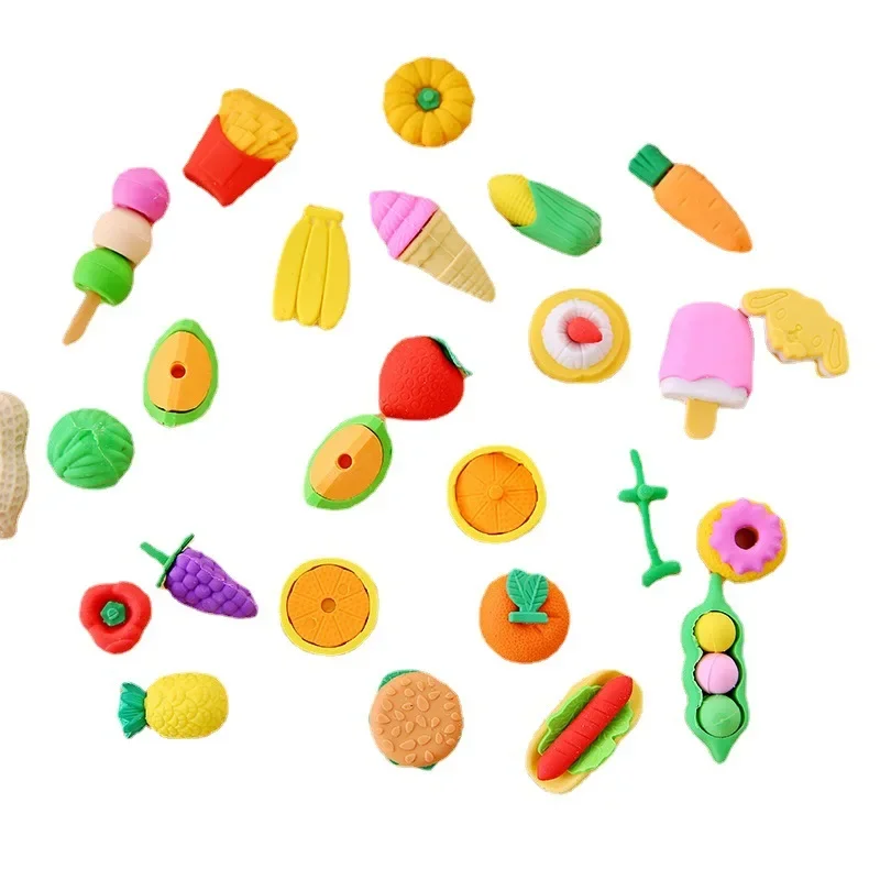 1PACK Zipper Bags Animals Fruits Cakes Christmas Erasers Student Prizes Erasers  Japanese Stationery