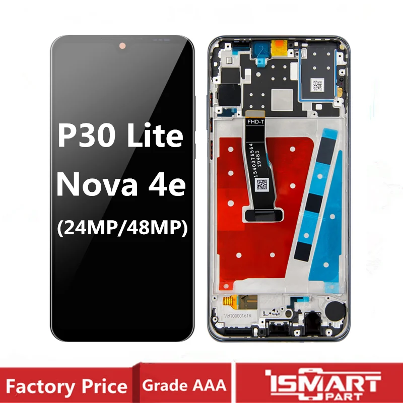 For Huawei P30 Lite LCD Screen Touch with Frame Full Assembly Nova 4e Display MAR-LX1 LX2 AL01