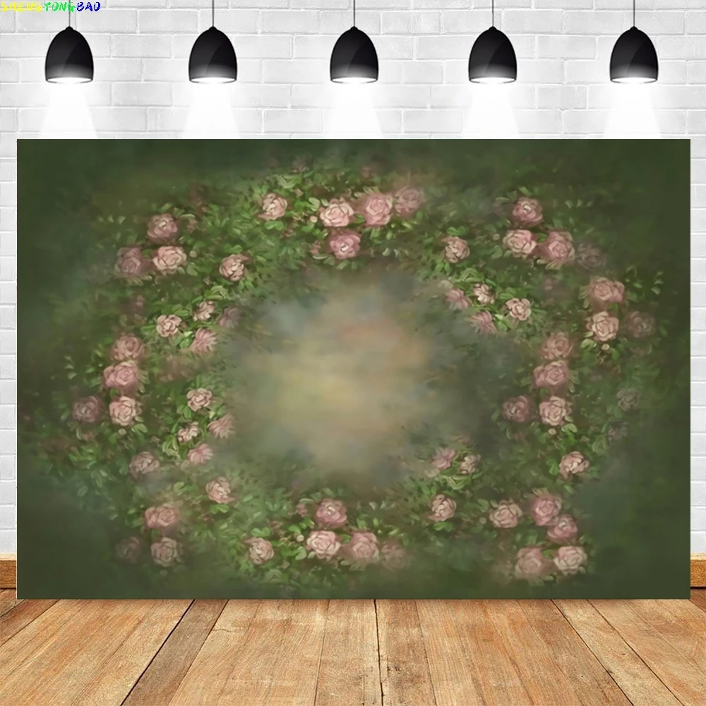 Sfondo floreale con pittura a olio con fiori sfumati astratti per la fotografia Sfondo fotografico per autoritratto a colori per ragazze di compleanno per bambini