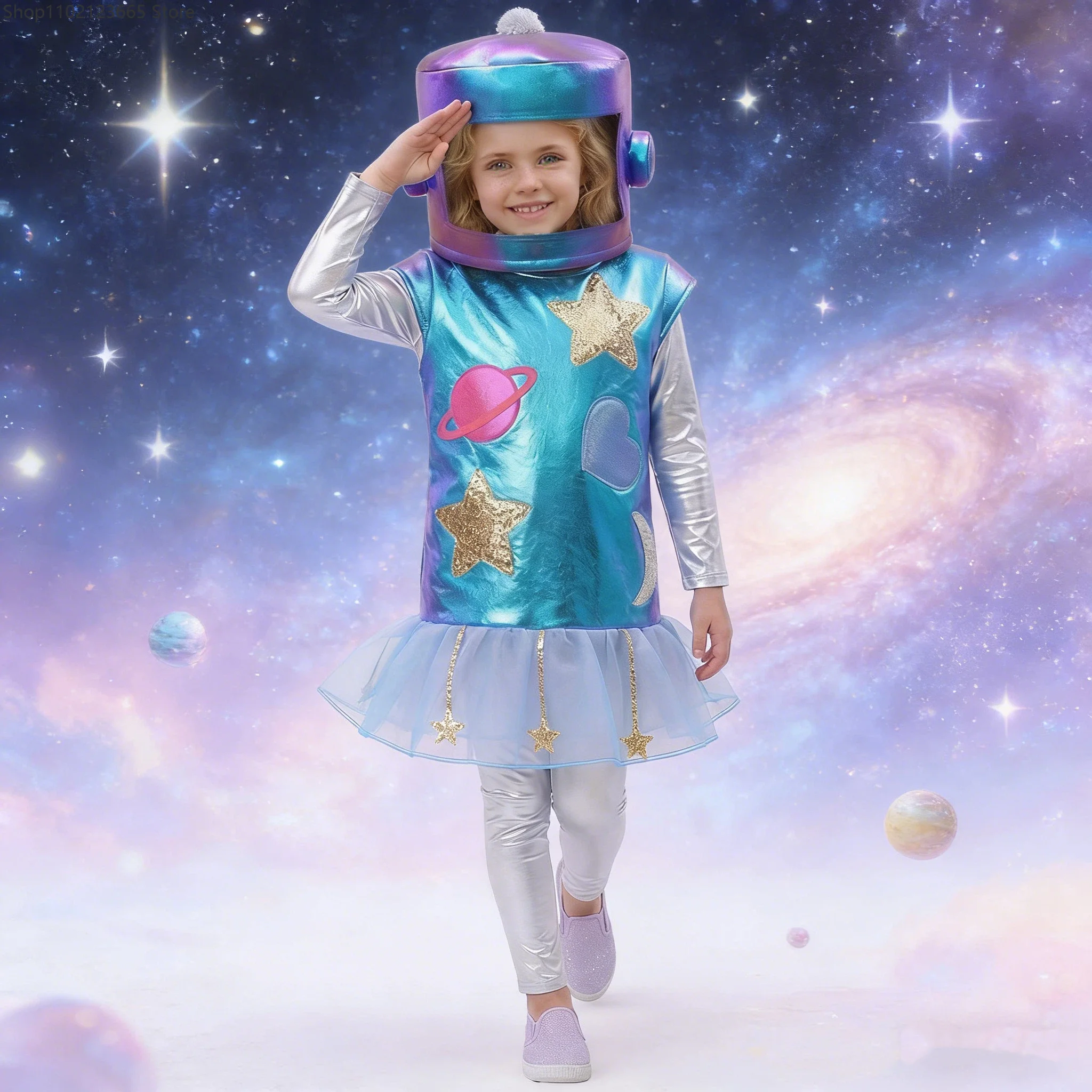 

Cute Enfant' Astronaut Cosplay Costume For Chicas Halloween World Book Week-themed Alien Outfit With Blue Robot Design 2026