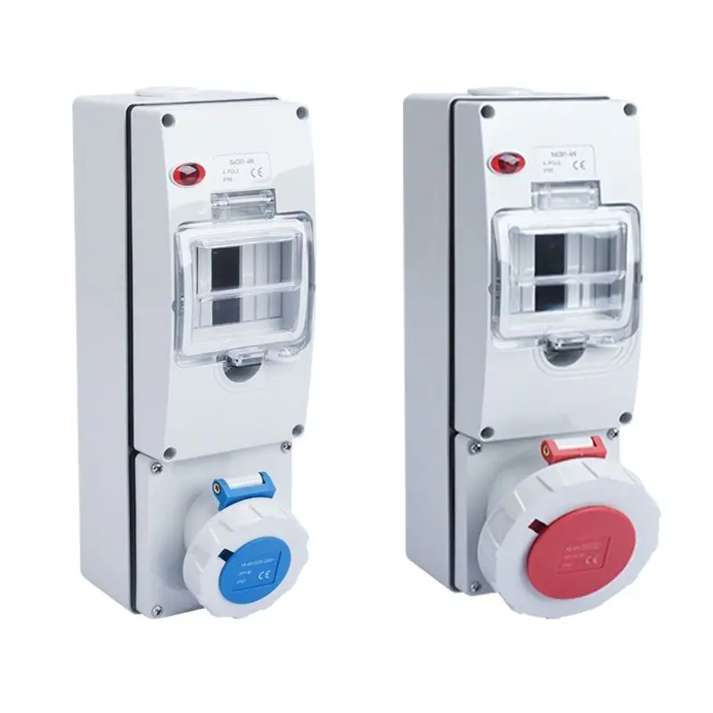 IP67 Electrical Switches CEE Socket With Miniature Circuit Breaker Protection IP66 Waterproof Lockable Distribution box