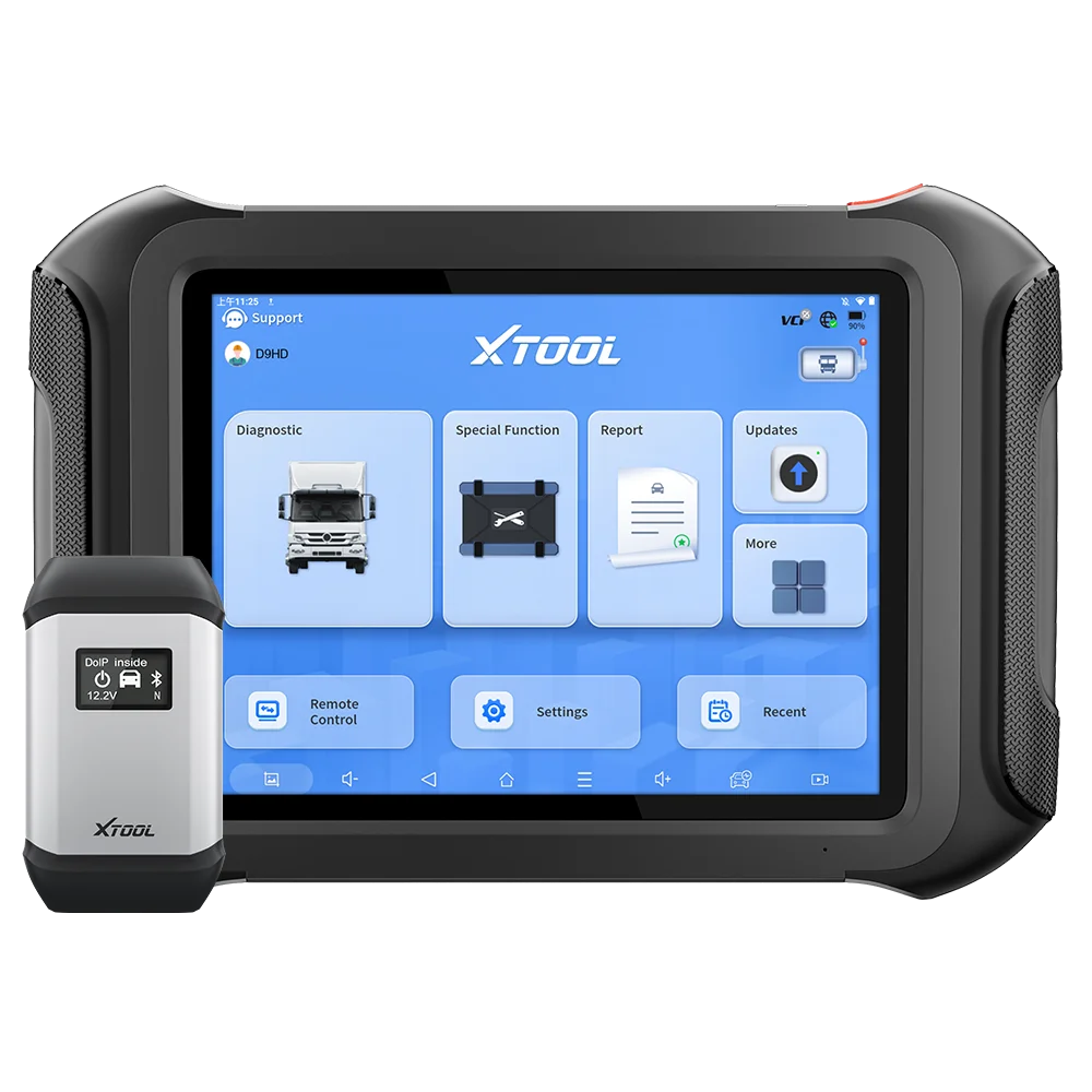 XTOOL D9HD 12V Cars 24V Heavy Duty Truck Bus Scanner Full System Diagnostic Tool With Topology 45 Service Key Programming