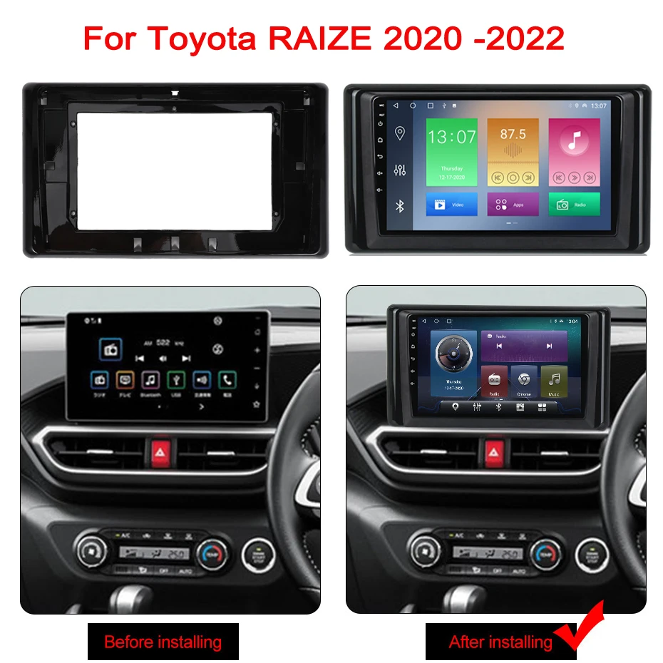 Car audio Stereo frame For Toyota RAIZE 2020 car Radio Fascias Panel Frame Fit 2Din 20 inch In Dash headunit screen