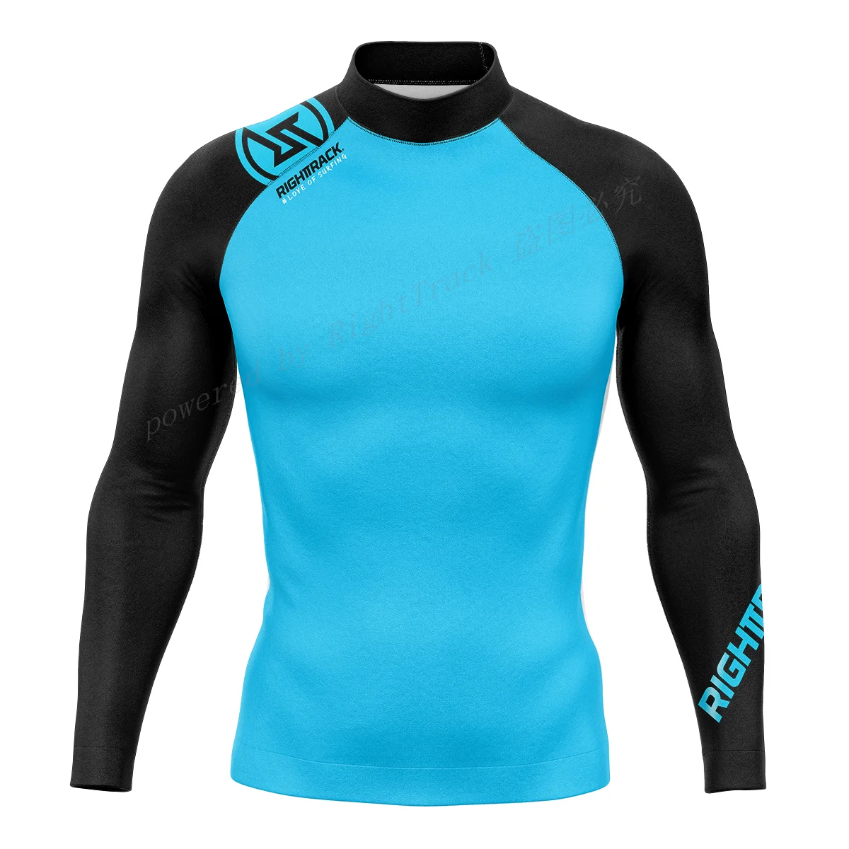 New QSV Men's Long Sleeve RIGHTTRACK Love Of Surfing Shirt Rashguard UV Protection Swimwear UPF Diving Suit Colorful Clothes