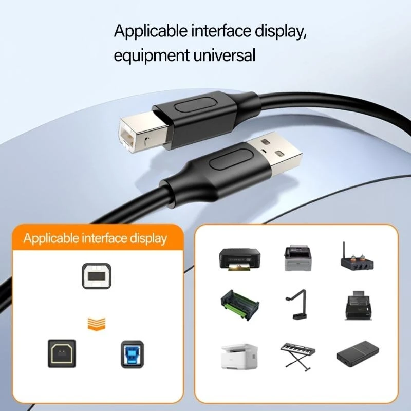 USB 2.0 수컷에서 USB B 유형 B 프린터 케이블 USB 2.0 스캐너 케이블 인쇄 케이블 스캐너 프린터 코드 전자