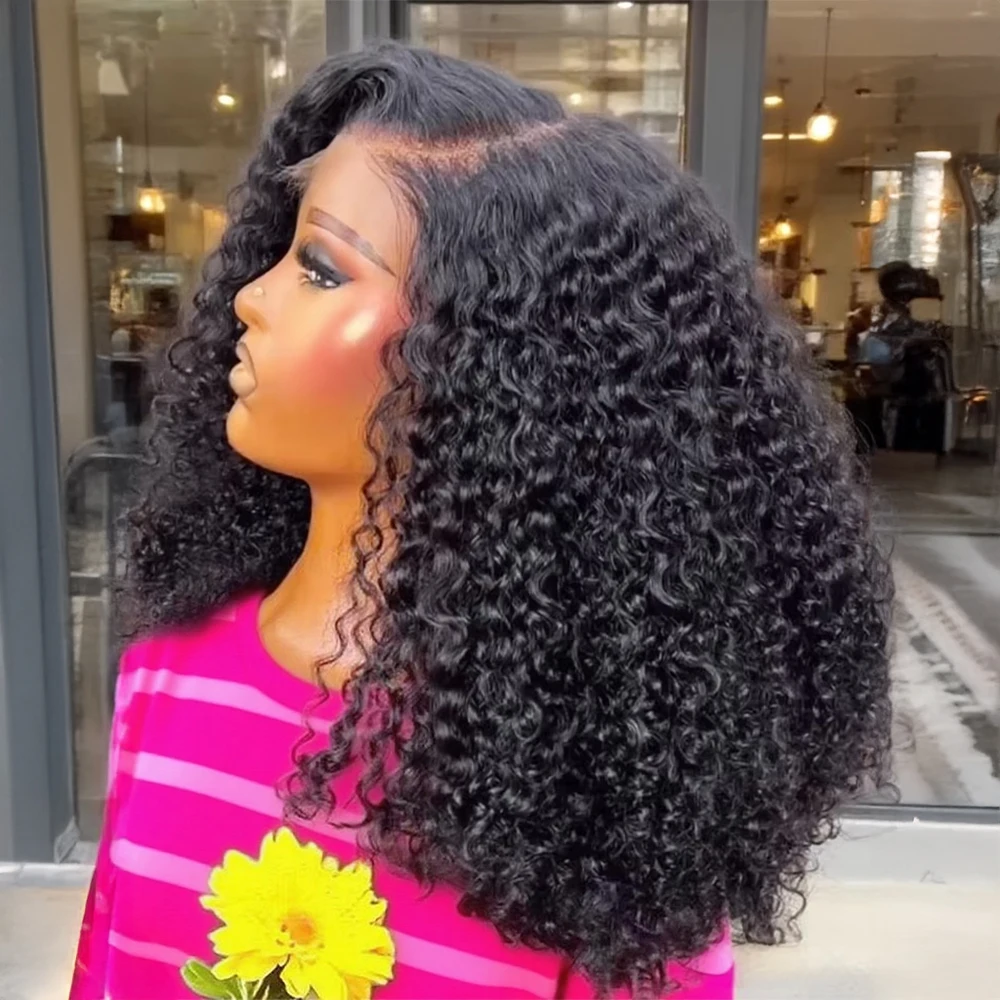 شعر مستعار قصير مجعد بوب 13x6 HD الدانتيل الجبهة الشعر البشري للنساء 250% موجة عميقة 13x4 شعر مستعار أمامي البرازيلي غلويليس إغلاق شعر مستعار ريمي