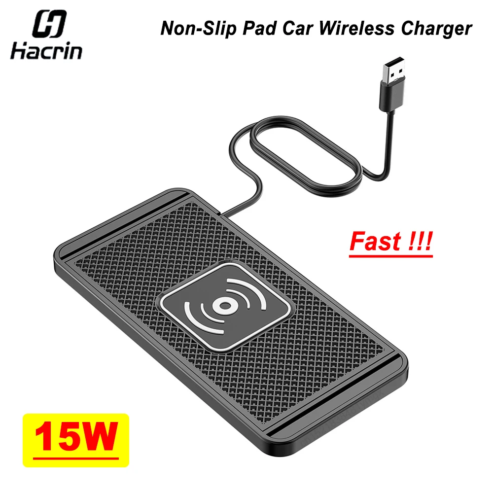 Car Wireless Charger Silicone Non Slip Pad for iPhone 15 14 13 12 Samsung Car Wireless Phone Chargers Fast Charging Station