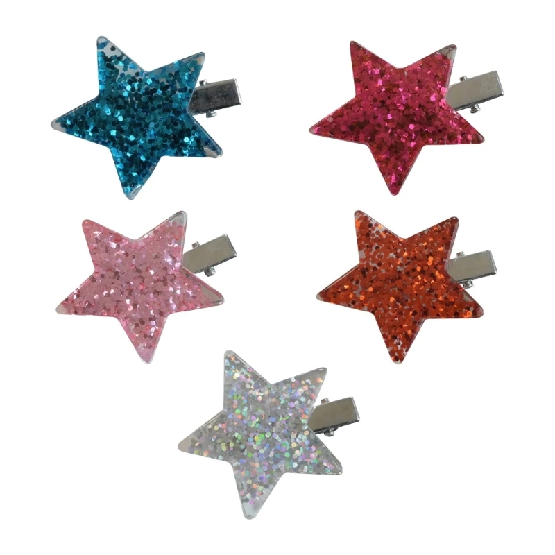 Y1UB Lovely Hair Clip for Girls Non-slip Hair Barrettes for Teenagers Sequins Star Y2k Hot Girls Duckbill Hair Pin