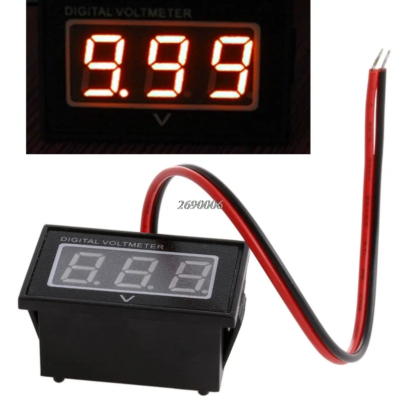 Waterproof Meter 2.5-30V Auto Car Gauge Digital Voltmeter LED Red