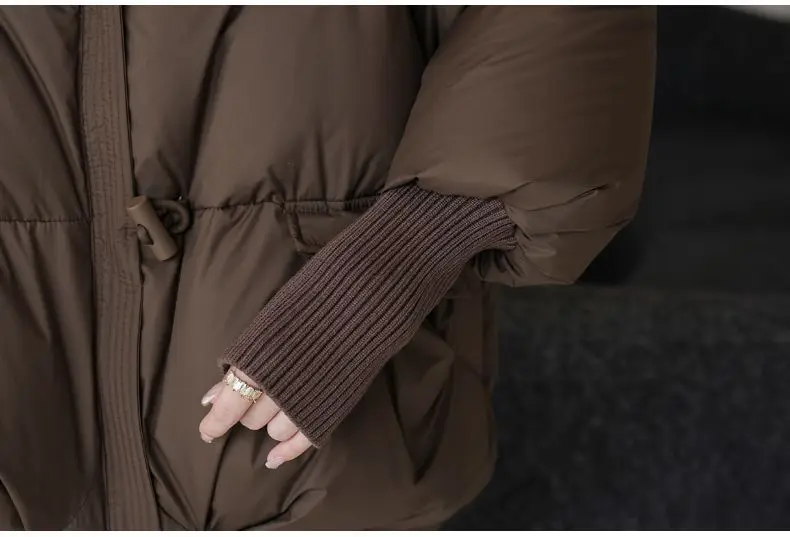 Frauen Winter Daunen Baumwolle Jacke 2025, Neue Frauen Warme Dicke Baumwolle Mantel Größere Pelz Kragen Baumwolle Gefütterte Jacke Frauen Parka Mantel – Detail 16