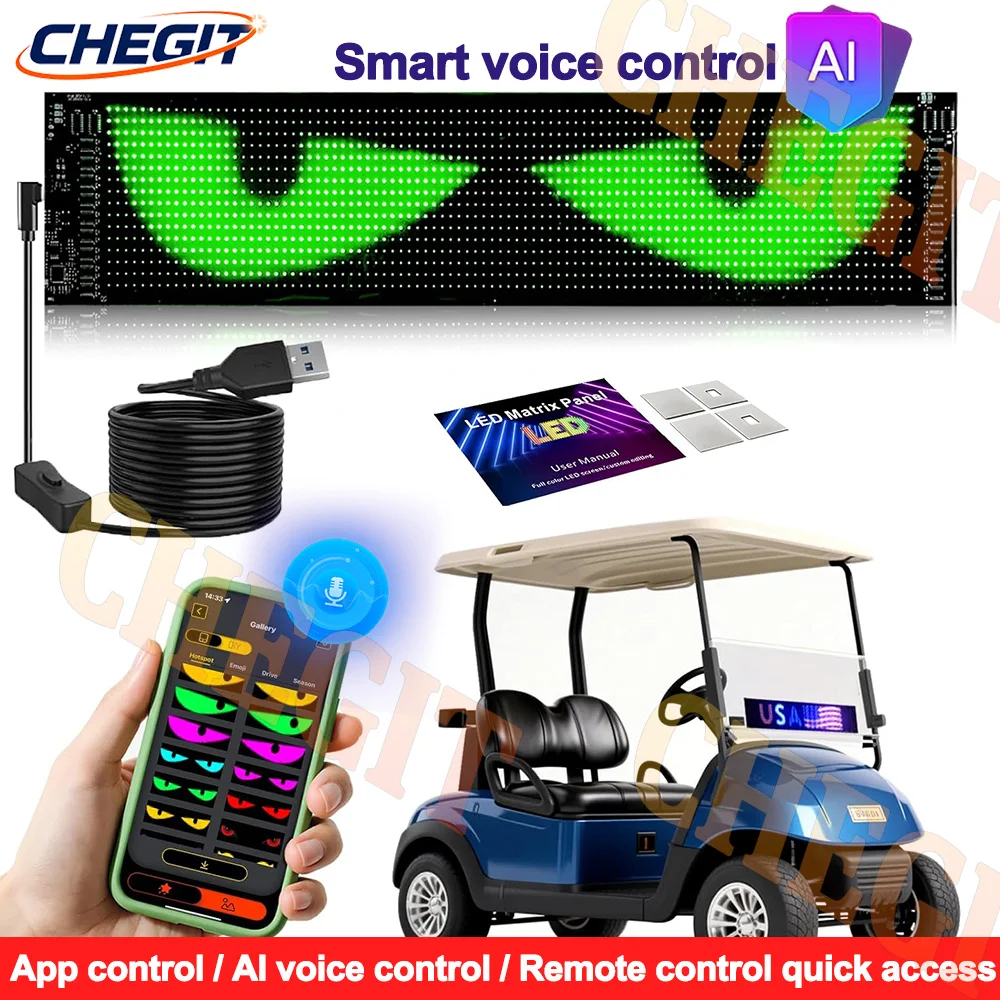 

1/2PCS AI voice control Demon Eyes Car LED Display Programmable Flexible LED Display Soft Sign Board Pixel Led Panel Christmas